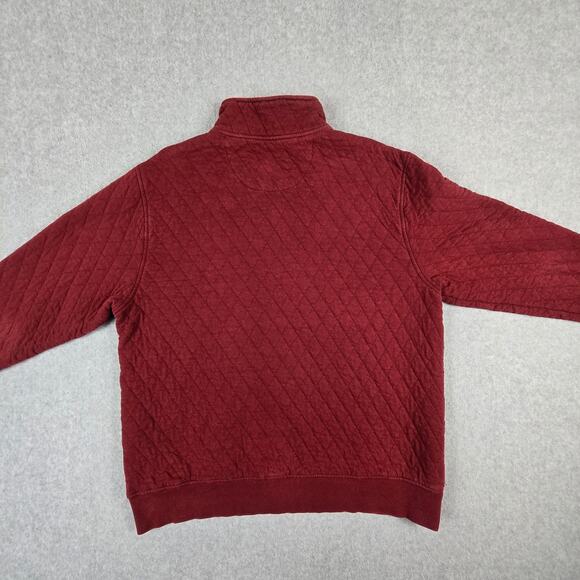 Orvis Sweatshirt Mens Size Large Quilted Half Zip Pullover Maroon Color - Picture 7 of 16